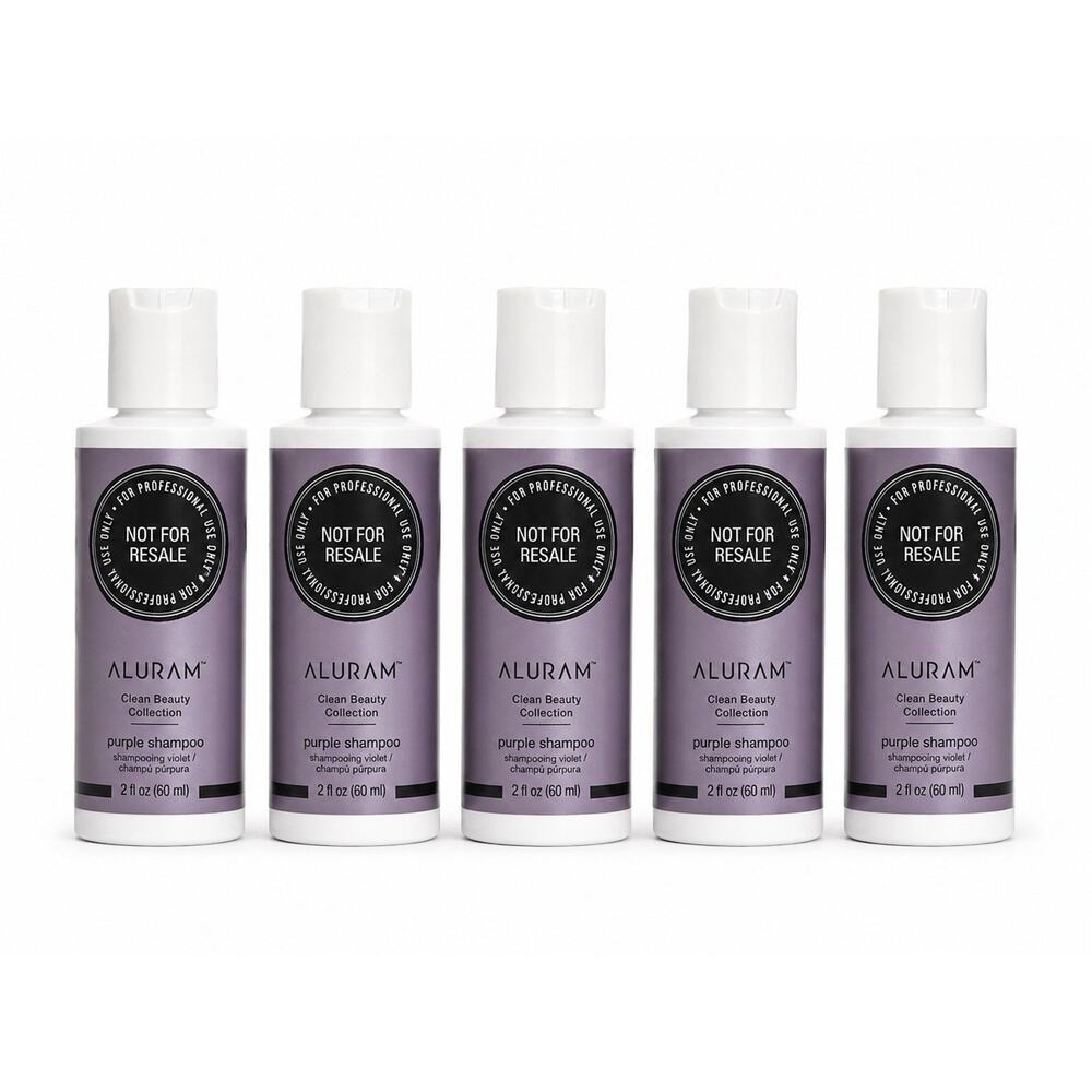 Aluram Purple Shampoo 2 Oz Travel Size Tone Brass Blonde Hair 5 Pack